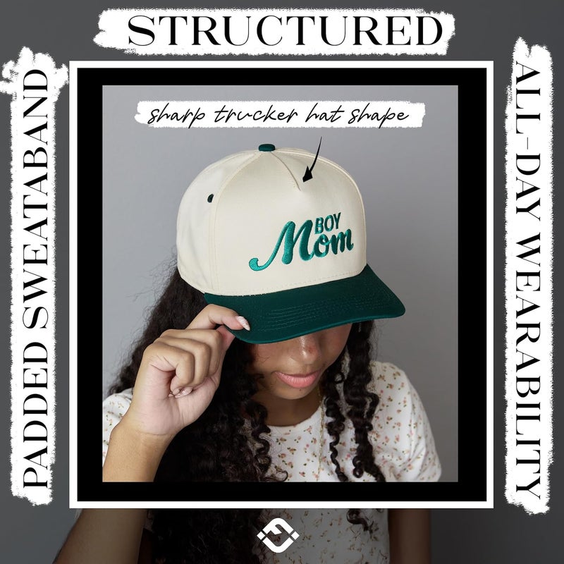 Funky Junque Trucker Hat Women Men 2-Tone Baseball Cap – Vintage Western Style Embroidered Snapback, Premium Cotton Blend - Image 5